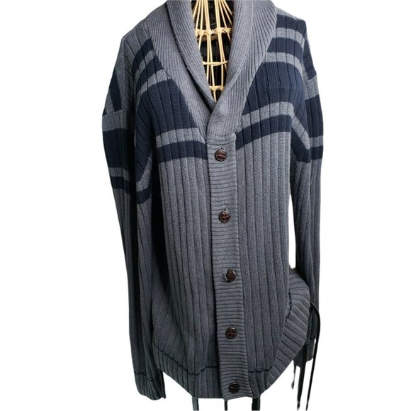 Retro  HIPSTER Mr. Rogers Cobain  70s Nerdy Geek  Button up CARDIGAN SWEATER - Picture 1 of 6